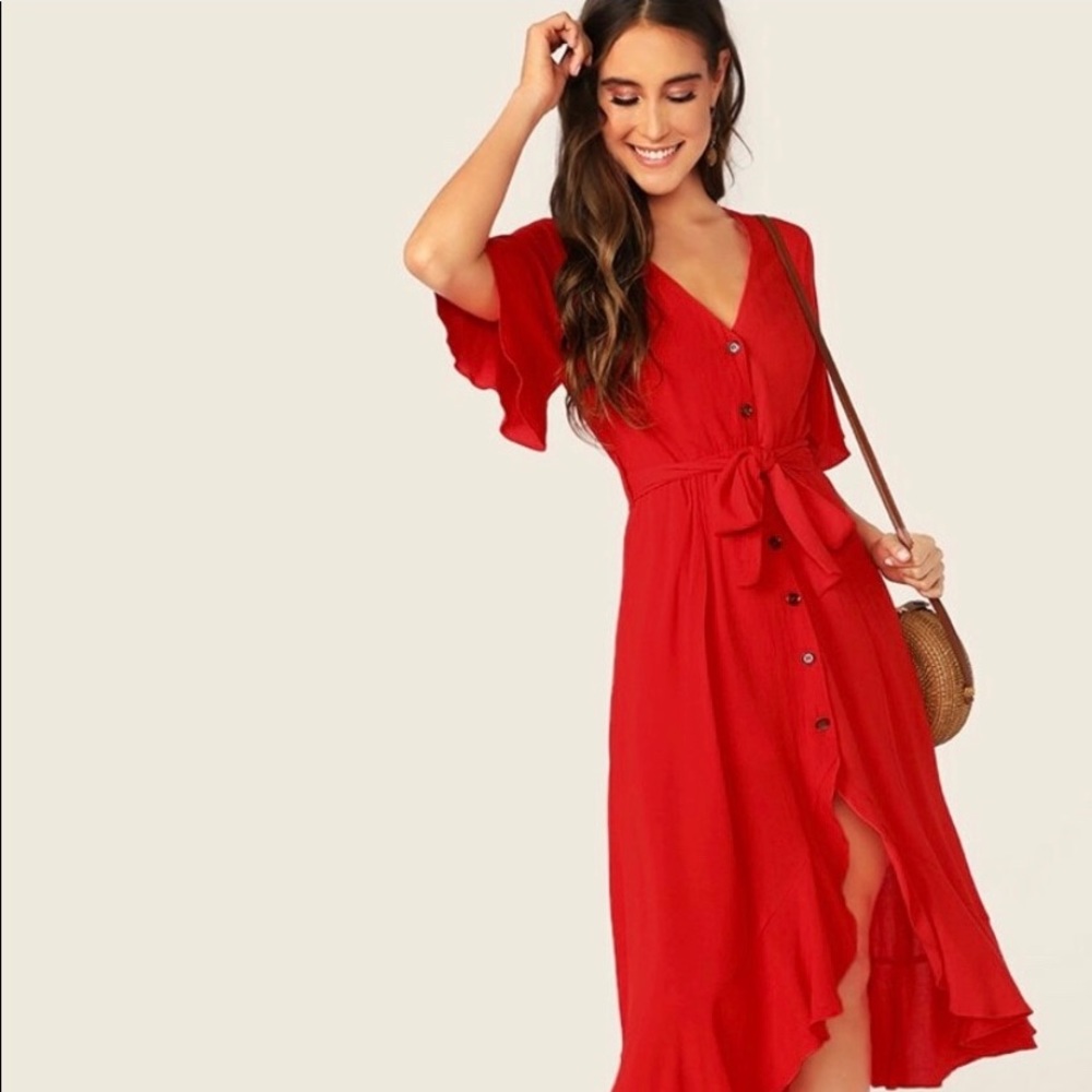 Carnation red midi dress. 💕Host pick💕